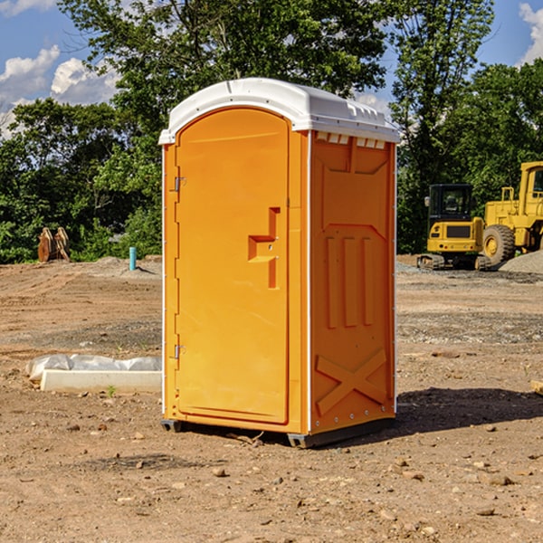 how often are the portable restrooms cleaned and serviced during a rental period in Caldwell